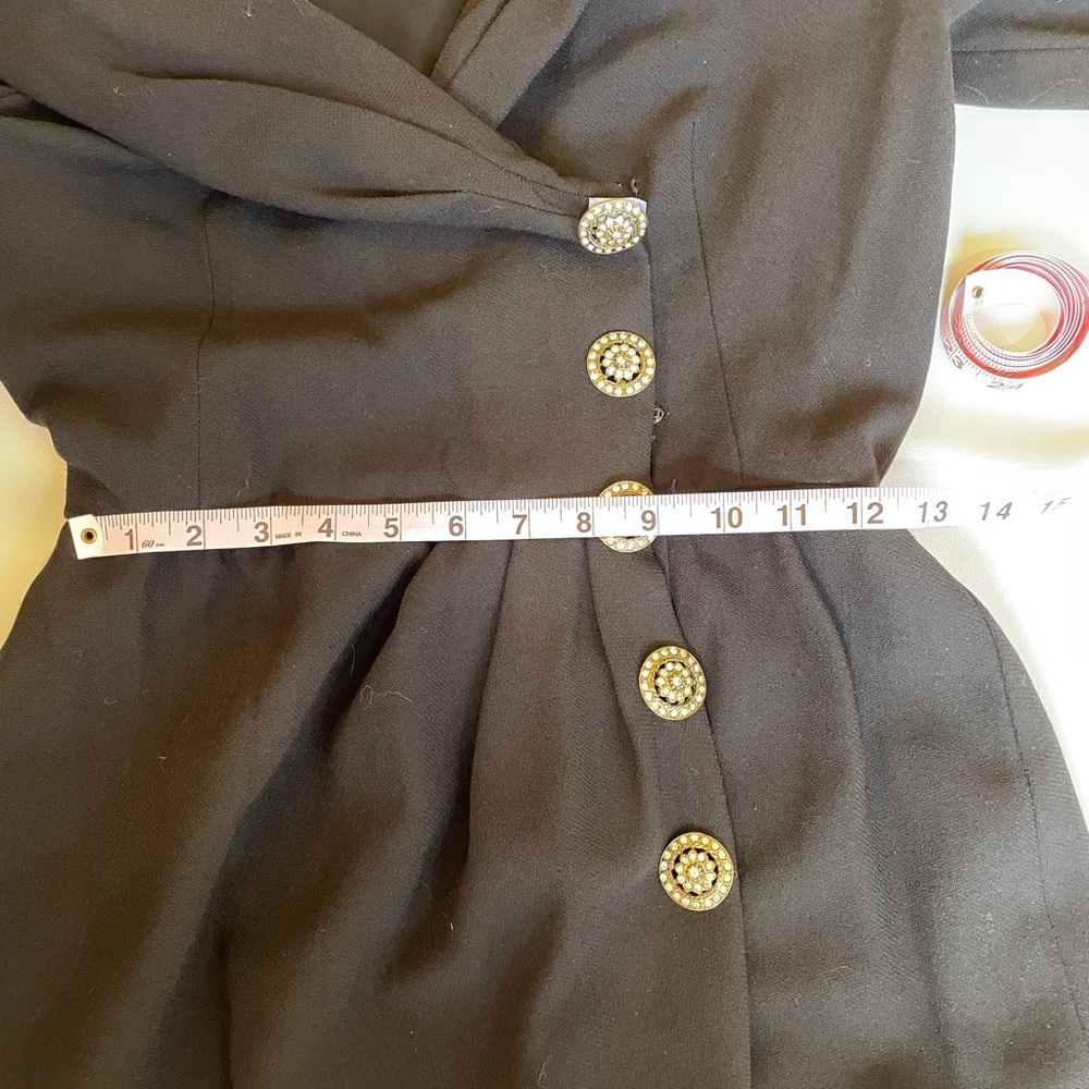 VINTAGE - CAROLYNE ROEHM BLACK DRESS - Picture 12 of 13